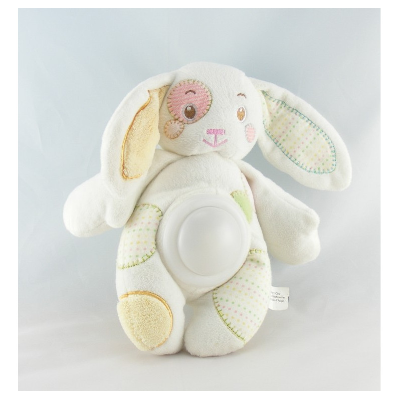 Doudou lapin blanc pull orange AUCHAN