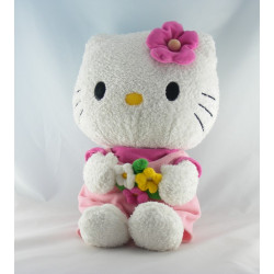 Doudou chat HELLO KITTY rose fleurs SANRIO LICENSE 