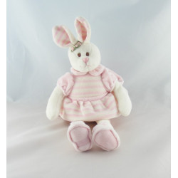 Doudou musical lapin blanc rose BUKOWSKI