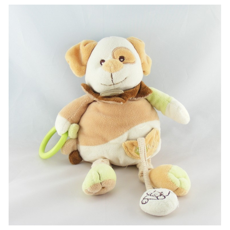 Doudou activités chien Choco beige vert cocard BABY NAT
