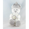 Grand Doudou ours blanc gris rayé étoile lune MOTS D'ENFANTS