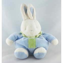 Doudou Lapin boule bleu vert KLORANE