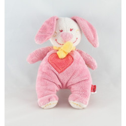 Doudou lapin rose coeur TEX 16 cm 