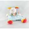 Doudou plat Chien bleu vert Nicotoy 
