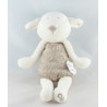 Doudou plat mouton agneau blanc gris OBAIBI