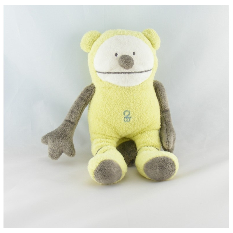 Doudou singe gris mauve vibrant OBAIBI