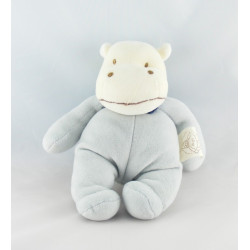 Doudou hippopotame beige écru bleu BENGY