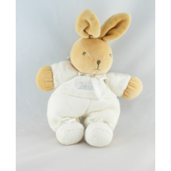 Doudou plat lapin blanc laine TAKINOU