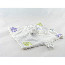 Doudou plat souris verte bleu TEX