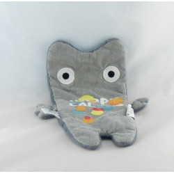 Doudou plat triangle girafe bleu VERTBAUDET