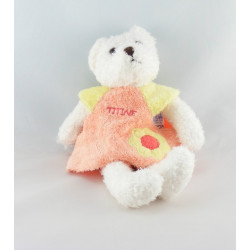 Doudou vache blanche orange jaune Titine NOUNOURS