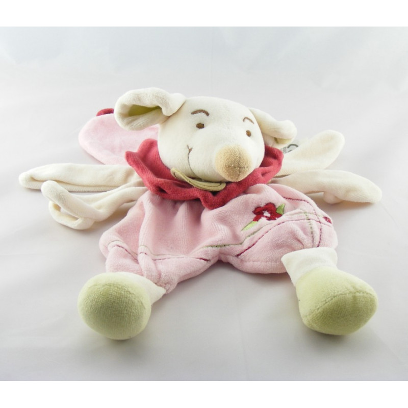 Doudou et compagnie marionnette souris rose Missie mouchoir 