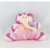 Doudou hochet anneau éléphant rose mauve fleurs NATTOU 