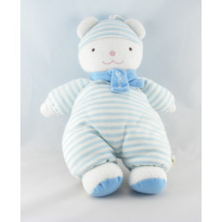 Doudou luminou ours rayure bleu JEMINI