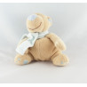 Doudou ours beige écharpe bleu JOLLYBABY