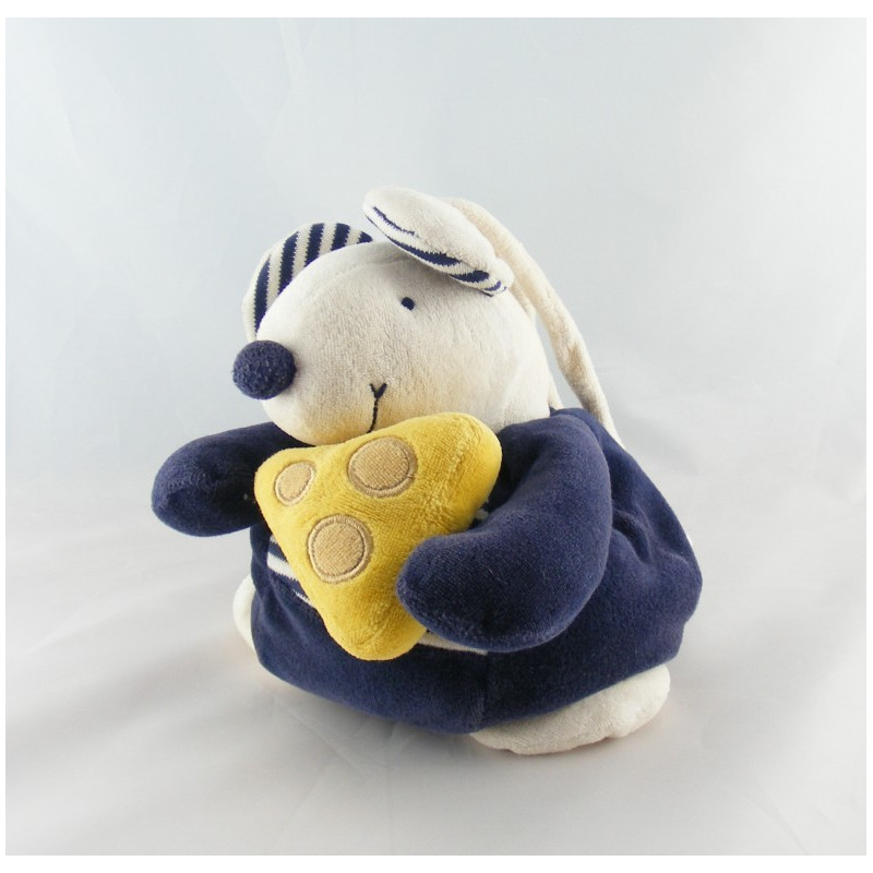 Doudou souris bleu Fromage PRISCILLA LARSEN 