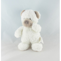 Doudou ours blanc avec doudou mouchoir bleu NICOTOY