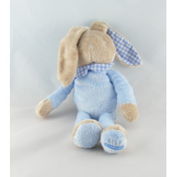 Doudou hochet quille Lapin beige bleu KLORANE