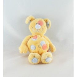 Doudou chien jaune tache rouge bleu NATTOU