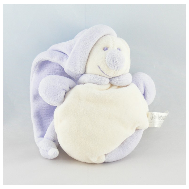 Doudou semi plat ours clown mauve JOLLYBABY