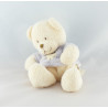 Doudou ours blanc pull rose coeur NICOTOY