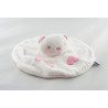 Doudou plat ours chat rose fleur SUCRE D'ORGE