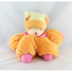 Doudou ours rose fleur bonnet NOUNOURS