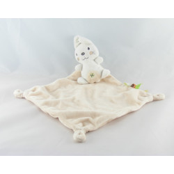 Doudou plat chien beige gris avec mouchoir NICOTOY