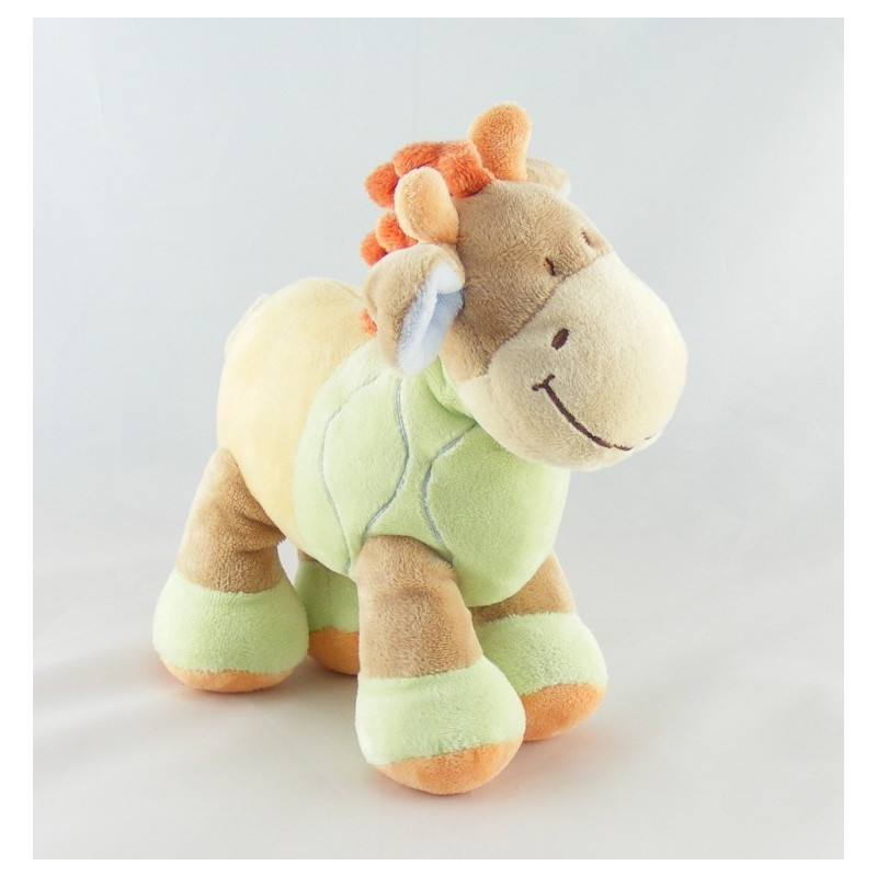 Doudou girafe jaune vert NICOTOY