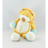 Doudou plat lion jaune bleu AMTOYS