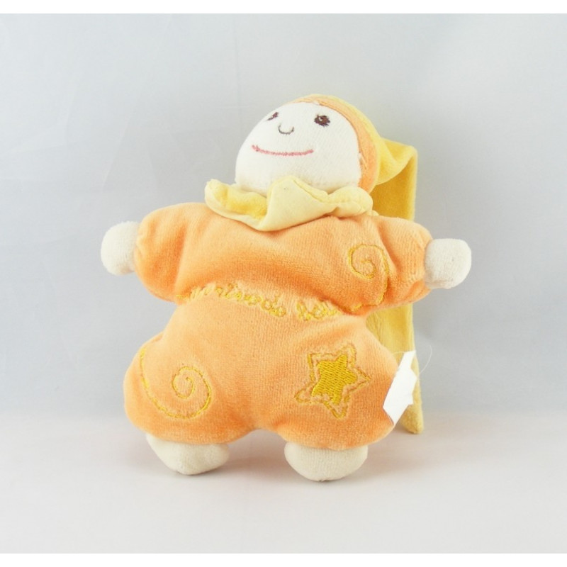 Doudou plat étoile lutin orange Un Rêve de Bébé