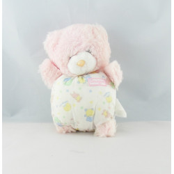 Doudou Peluche ours rose imprimé BOULGOM 