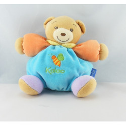 Doudou Ours patapouf bleu orange avec abeille Kaloo