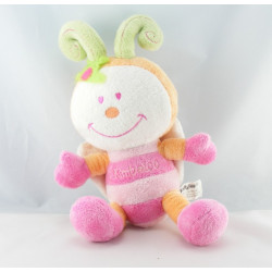 Doudou plat insecte papillon jaune vert KIMBALOO