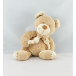 Doudou ours écru beige avec écharpe NICOTOY