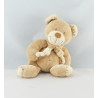 Doudou ours écru beige avec écharpe NICOTOY