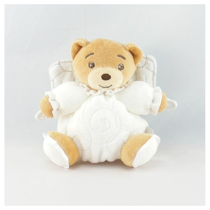 Mini Doudou ours blanc avec ailes ange KALOO