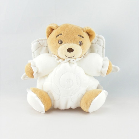 Mini Doudou ours blanc avec ailes ange KALOO
