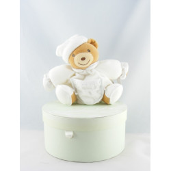 Doudou ours patapouf blanc feuille dragée KALOO