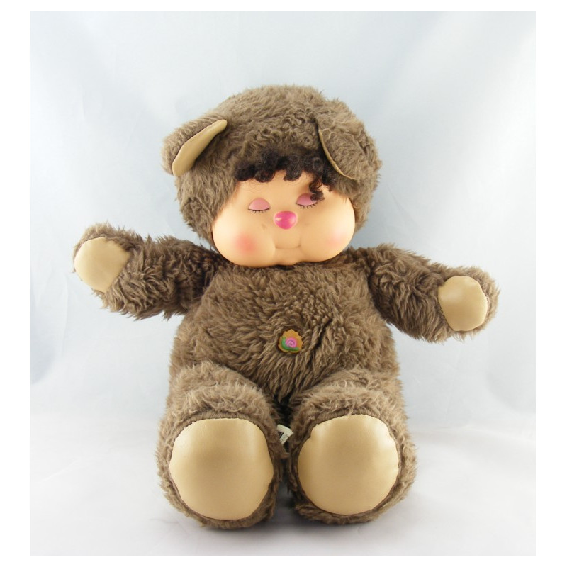 Ancienne Peluche ours marron Nombrilou AJENA 