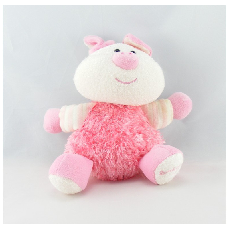 Doudou cochon rose LUMINOU 28 cm