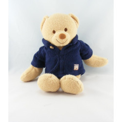 Doudou ours beige manteau bleu marine JOLLYBABY