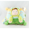 Doudou garçon déguisé en papillon vert bleu NICOTOY