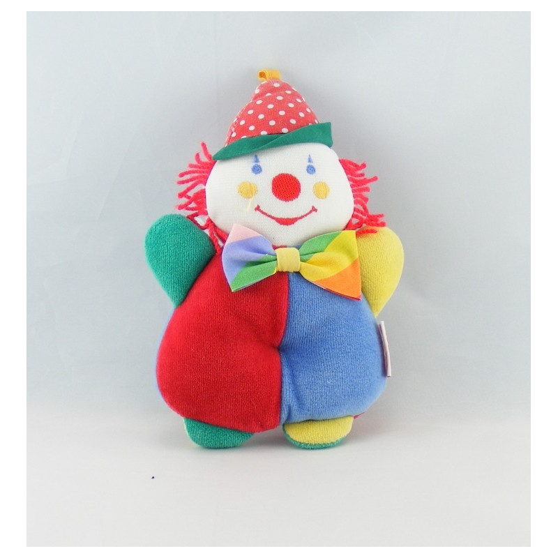 Doudou clown rouge jaune pois COROLLE 