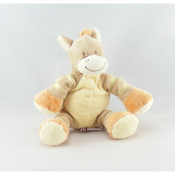 Doudou ane cheval zébre beige bleu BENGY