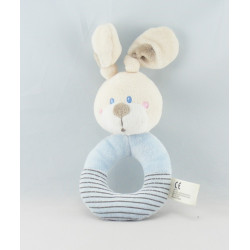 Doudou hochet Lapin Beige rayé NICOTOY