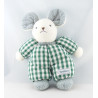 Doudou souris verte rayé NOUNOURS