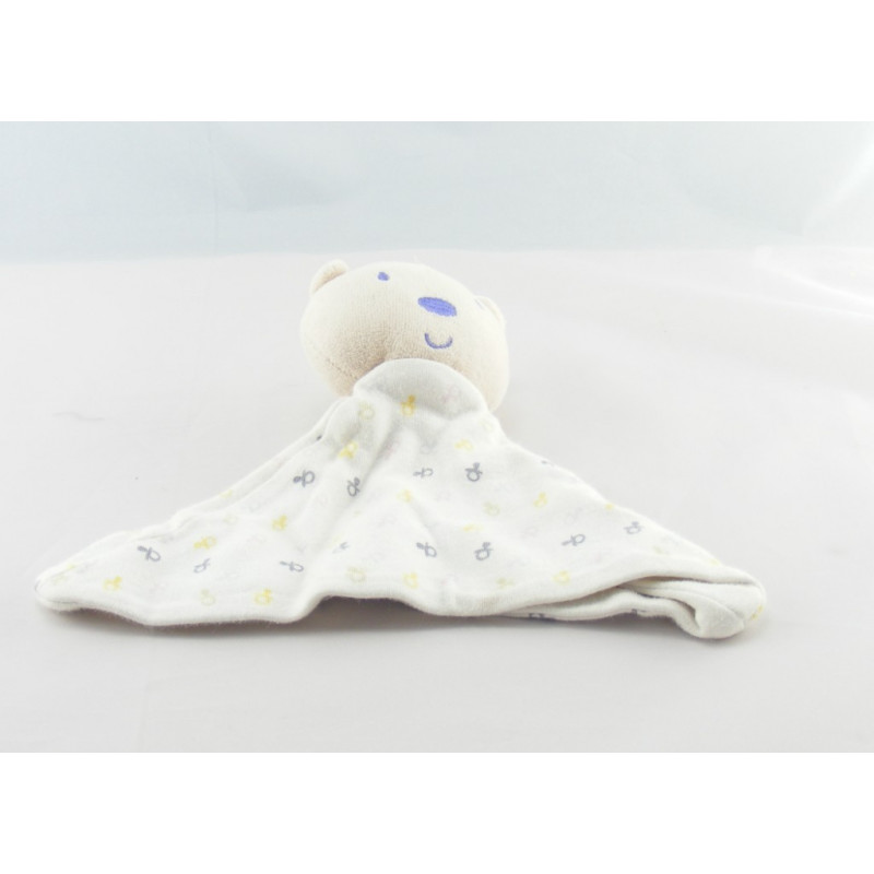 Doudou plat éponge chat vert AUCHAN