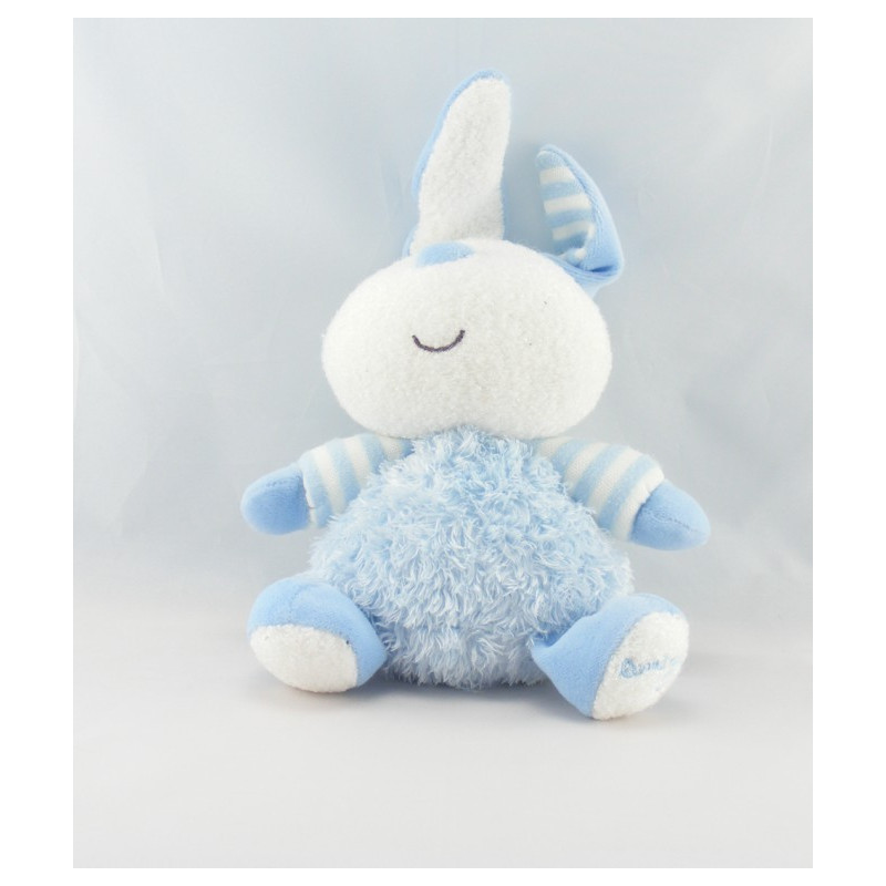 Doudou lapin rayé bleu luminou JEMINI