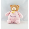 Doudou plat ours rose jaune NOUNOURS